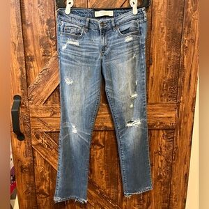Abercrombie and fitch Womens distressed denim jeans size 28 A&F skinny jeans EUC